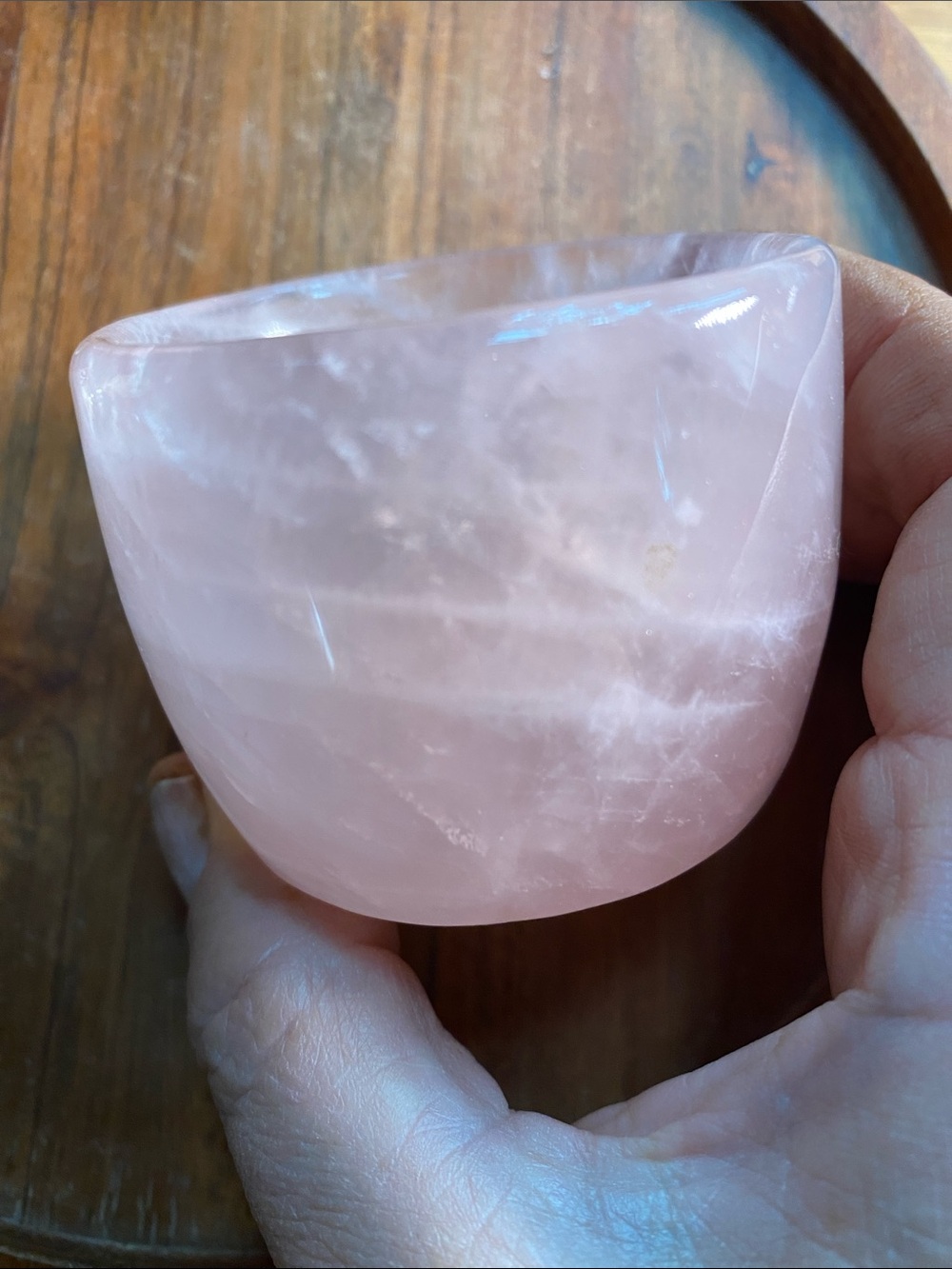 Beautiful rose quartz trinket cup